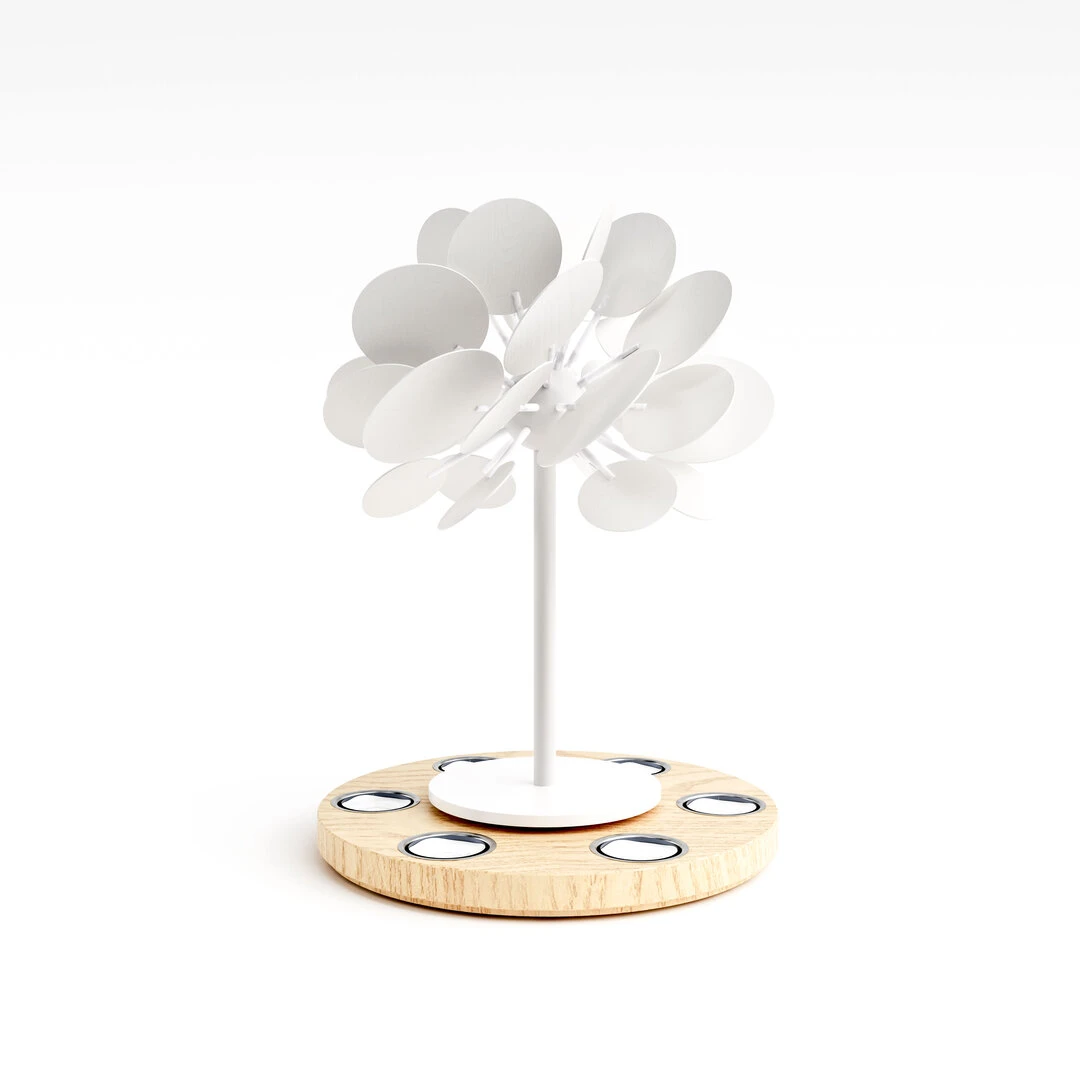 Kleine Teelichtpyramide WinterZauber für 6 Teelichter, natur